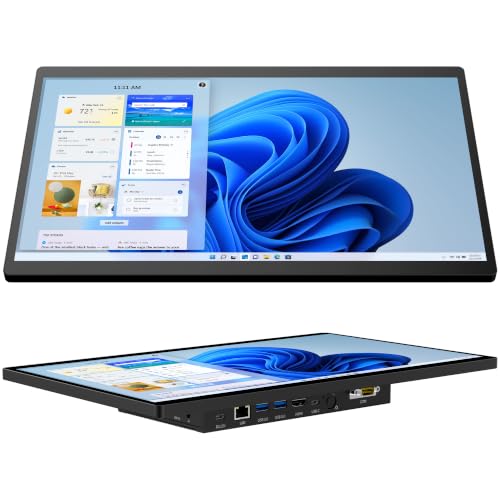 Image of 15.6 inch Industrial Touch Panel Monitor All-in-One Tablet PC, Open Frame Display Win 11 Pro Fanless Computer with Celeron N5095 8GB RAM 128GB ROM, 1920 * 1080 IPS, VESA Mount for Kiosk Automation POS