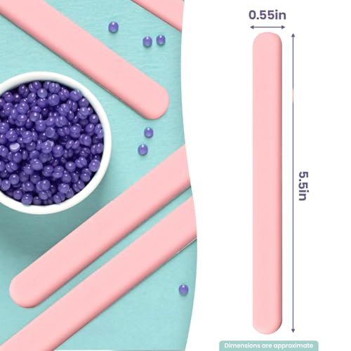 Image of 6Pcs silicone wax applicator Non-stick Waxing Applicator Hair Removal Sticks Applicator Spatula Reusable Hard Wax Scraper for Home Salon Body Use (Pink)