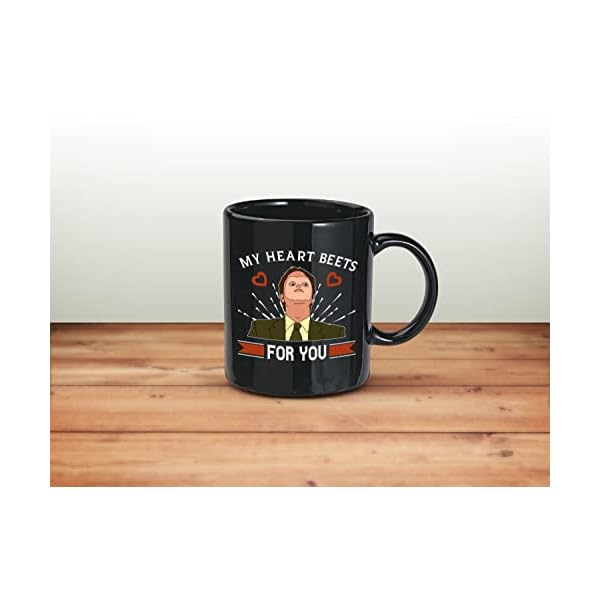 Dwight Schrute, The Office Valentines Funny Valentines Day Gift Él and Her Taza de café de cerámica (negro, 11 onzas) - Imagen 3