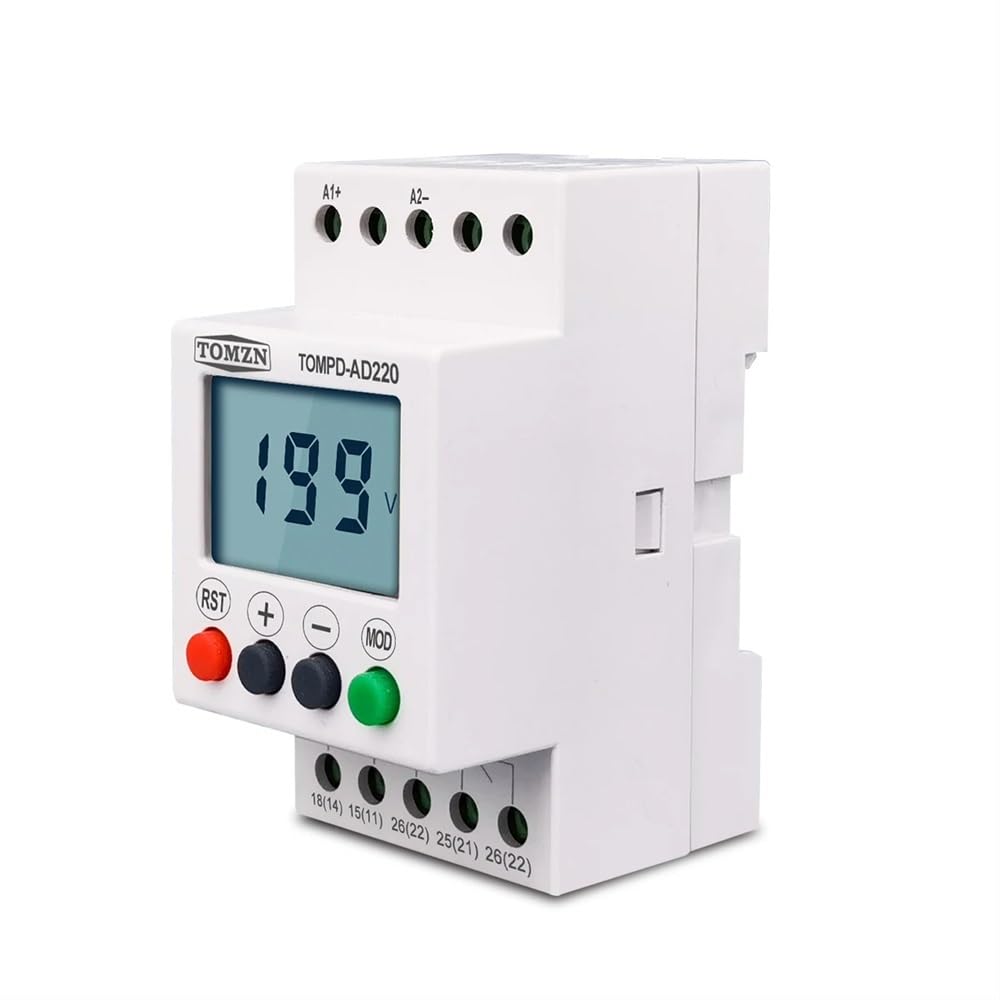 Interruttore Magnetotermico AC DC. Regolazione regolabile sopra e sotto Protezione di tensione SINGLE PASSAGGIO Tensione DIN monitoraggio del relè