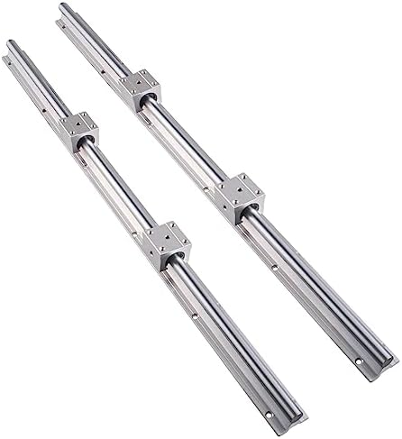 CHUANGNENG Linear Rail SBR12 1500mm 2PCS Fully Supported Linear Rail Shaft Rod with 4PCS SBR12UU Blocks Bearing for Automated Machines DIY CNC Routers Lathes Mills