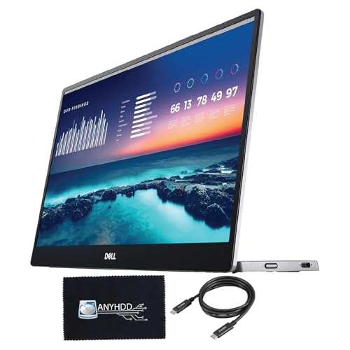 Image of Dell P1424H 14-Inch Portable Monitor for FHD LED with Dual-Screen Productivity, in-Plane Switching, USB-C Connectivity, Low Blue Light, and Display Manager Software