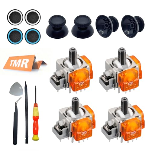 4-Pack TMR Joystick Replacement Kit for DualSense PS5 controller / PS5 Edge Controller, Upgrade Anti-Drift Analog Thumbstick,TMR Analog Thumb Joystick Repair Tool kit