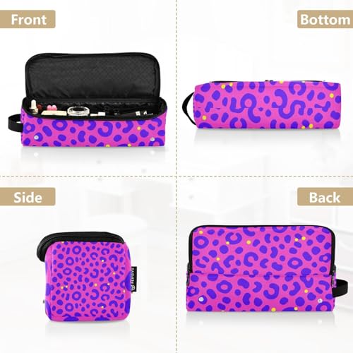 Bolso de viaje y tapete resistente al calor para herramientas de cabello, impermeable, para planchas y rizadores, estampado leopardo rosa y púrpura miniatura 5