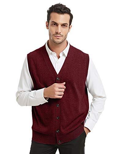 TopTie Mens Sweater Vest Solid Knitted Lightweight Thermal Cardigan2