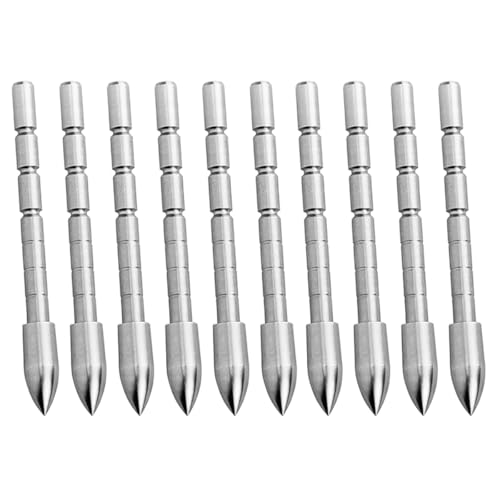 Sarini 4,2 mm Interpolationspfeilspitze,120 Grain Stahl Bullet Point Pfeilspitze für ID 4,2 mm Pfeilschaft Bogenschießen,Pfeilstütze und Schaftzubehör