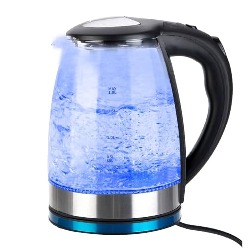 Tetera Eléctrica de Vidrio con Iluminación LED y Base de Acero miniatura 4