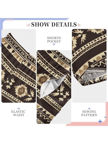 Aztec Brown Patterns Boys Pants for Kids Jogger Pants with Pockets S4