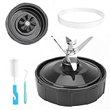 1-Pack 7 Fins Blender Blade Replacement for Ninja, Extractor Blade Assembly Compatible with Ninja Auto iQ BL480 BL482 BL642 BL682 NN102, Ninja Blender Replacement Parts with Sealing Ring, Hook, Brush