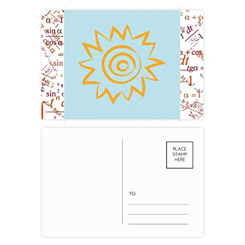 Jeu de cartes postales jaune soleil formule merci 20pcs multicolore pour correspondance