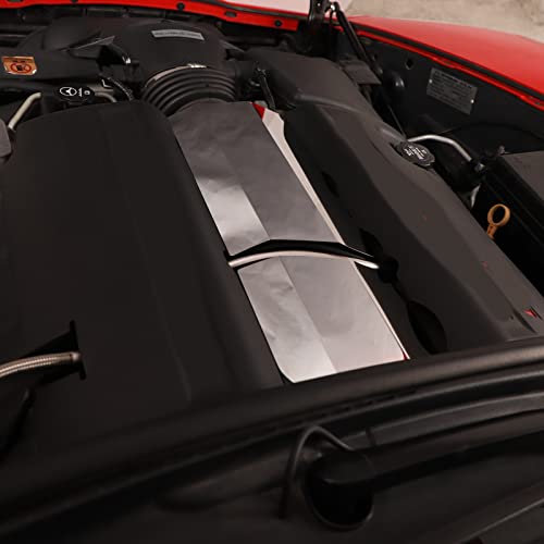 Image of Engine Bay Panel Cover for C6 Corvette 2005-2013, Stainless Steel Rear Engine Cover Guards Protector Splash Shield, Fuse Box Cover (Type G Engine Hood Middle Baffle)