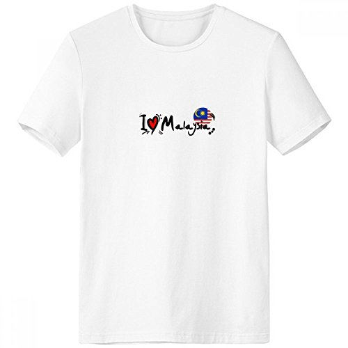 T-shirt Malaisie cadeau homme original avec coeur illustré blanc XX-Large