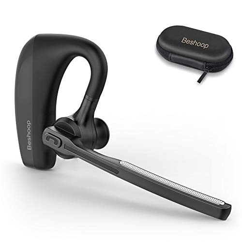Bluetooth Headset V5.0, Beshoop Wireless Earpiece Handsfree Business Earphone in-Ear Earbuds with Mic Support iPhone XR XS X 8 7 Plus 6s iPad Samsung Android PC
