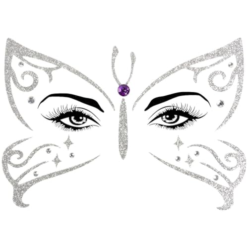 Alaoo Autocollant Visage,Impermeable Tatouages Temporaires pour Maquillage Festival,Visage Tatouage Temporaire Cadea Décoration De Fête pour Filles et...