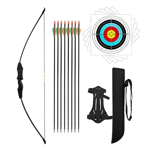 DOSTYLE Outdoor Youth Recurve Bow and Arrow Set Children Junior Archery Training for Kid Teams Game Gift (Black)