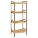SONGMICS Scaffale Portaoggetti in Bambù, Organizzatore a 4 Livelli per Bagno, Cucina, Camera da Letto, 45 x 31,5 x 111 cm, Naturale BCB074N01