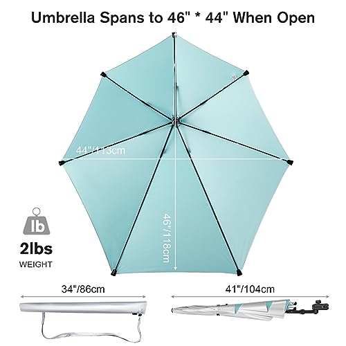 G4Free UPF 50+Adjustable Chair Umbrella with Universal Clamp UV Protection — view 2