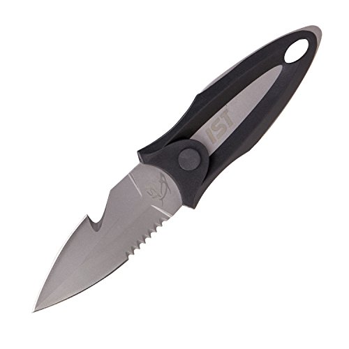 IST Titanium BC Knife, Double Edge Blade with Pointed Tip, Compact Sheath & Contoured Handle (Black)