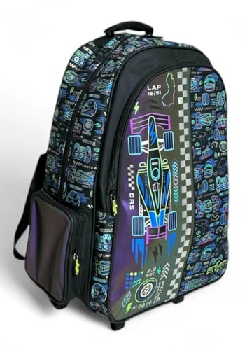 Image of ADSON 3D Embossed School Trolley Bag|Backpack Large School Bag for Boy Girl, Kids School Bag, Travel Backpack for Girl Boy, Ideal for Children Trolley 18 Inch Water Resistant