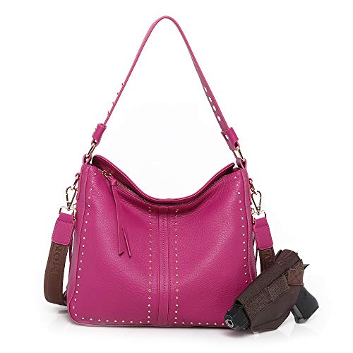 Montana West Genuine Leather Handbags for Women Concealed Carry Purses Fashion Hobo Bag with Detachable Holster