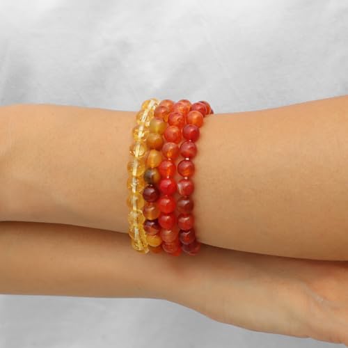 Raicegs 4PCS Colorful Beads Bracelet Healing Crystal Bracelet for Women Men Natural Stone 8mm Stack Gemstone Spiritual Jewelry Gift for Women Men2