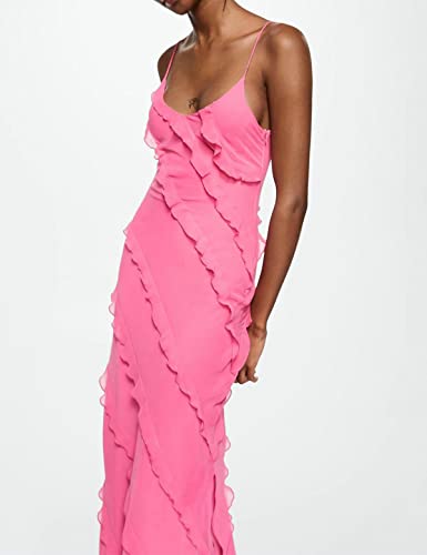 Image of houstil Women's Casual Summer Dress Strap Ruffle Beach Party Maxi Cocktail Evening Holiday Wedding Guest Dresses
