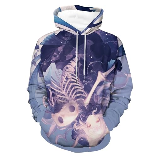 Sweat à capuche squelette sirène pour homme et femme taille S