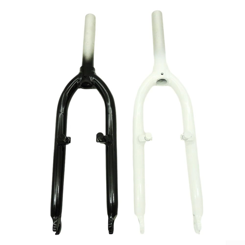 Horquilla delantera de bicicleta plegable de aleación de aluminio de 20 pulgadas con freno en V, tubo superior de 28.6 mm x 170 mm, horquilla de suspensión ligera para ruedas de 20 pulgadas (negro)