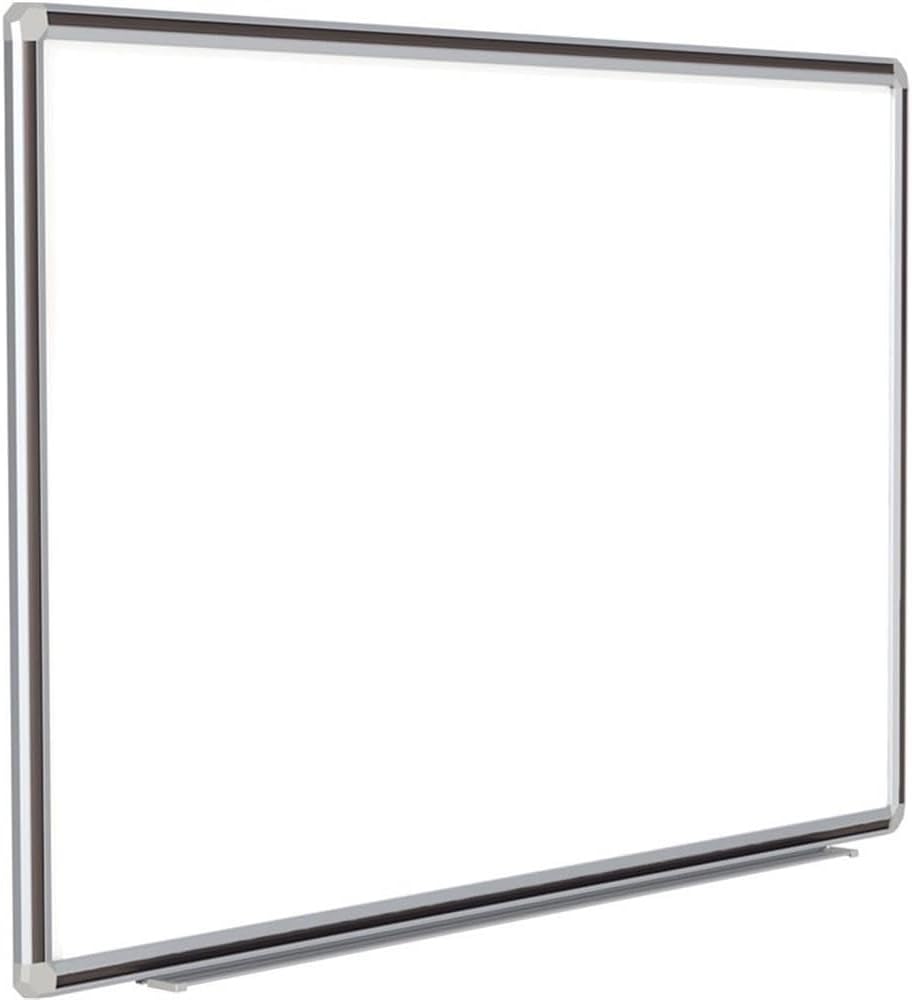 Pemberly Row 48"x72" Ceramic Magnetic Whiteboard, Porcelain-on-Steel Surface, Aluminum Frame with Black Trim, Scratch-Resistant Writing Surface, Includes Tray, Markers, and Eraser for Office or