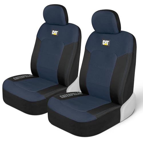 Image of CAT MeshFlex Universal Front Seat Covers for Trucks, Cars, & SUV - Blue | Airbag Compatible Interior Protection for Trucks, Suv, and Cars - (2) Front Seat Protectors Automotive and Truck Accessories