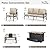 PHI VILLA 8 PCS Patio Furniture Set with 1 x 45 FirePit Table, 1 x 72 Sofa Bench, 4 x Armrest Sofa Chairs and 2 x Metal Cushioned Ottoman