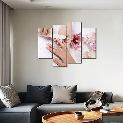 Pink Flowers Cabblestones Someone is Nail-Painting Wall Art Painting Pictures Print On Canvas Art The Picture for Home Modern Decoration - Image 5
