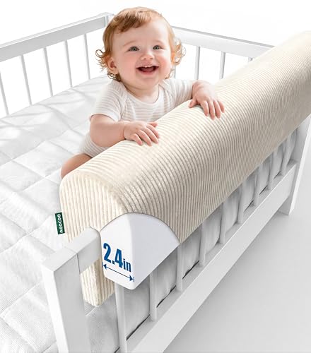 Image of Bed Bumpers for Toddlers, 2.3 Ft Toddler Bed Rail Bumper Protector for Loft Beds & Bunk Beds, Premium Soft Memory Foam Bed Guardrail, Anti-Bump | Fall Prevention, Size 27.6 Inch, Beige