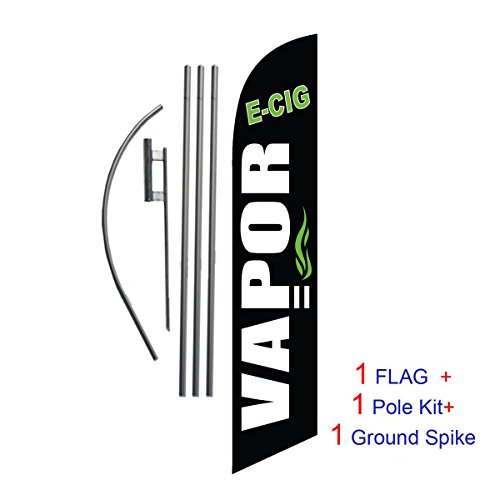 E-Cigarettes E-CIG Vapor Vape Advertising Feather Banner Swooper Flag Sign with 15 Foot