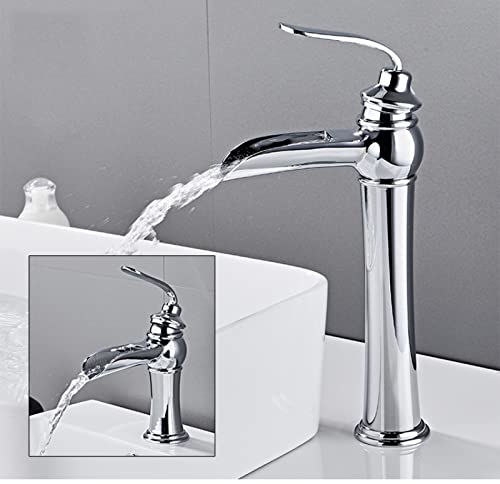 Robinet d'évier anti éclaboussures cascade avec commande unique chaude froide