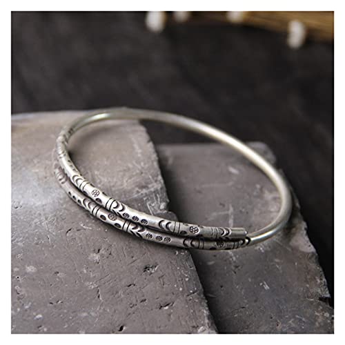 Bracelets pour femmes s925 rétro mode homme et femme jonc ajustable en argent de 22.6g