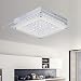 AUDIAN Flush Mount Ceiling Light Ceiling Lamp Dimmable LED Modern Square Glass Shade K9 Crystal Bead Ceiling Flush Mount Polished Chrome Light for Porch Balcony Children's Room Bathroom W14.2H2.8''