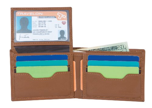 Travelon Safe Id Accent Deluxe Billfold Wallet, Saddle, One Size3