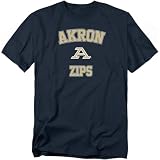 LOGOVISION University of Akron Campus Classic Unisex Adult T Shirt, Navy, Large