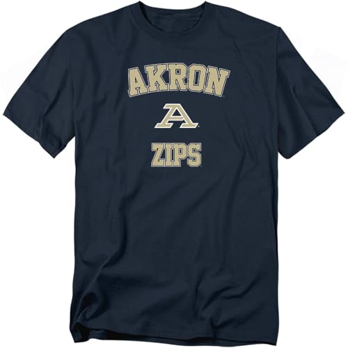 LOGOVISION University of Akron Campus Classic Unisex Adult T Shirt, Navy, Large