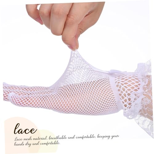 12 Pairs Lace Wedding Gloves for Women Tulle Gloves with Rhinestones Bows Comfortable Breathable Mesh Design for Weddings Tea Parties and Formal Events 5