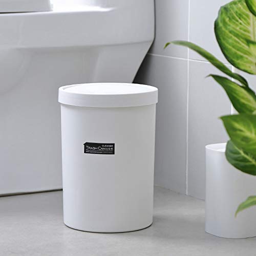Cubo de basura de cocina de plástico con tapa para baño doméstico 6