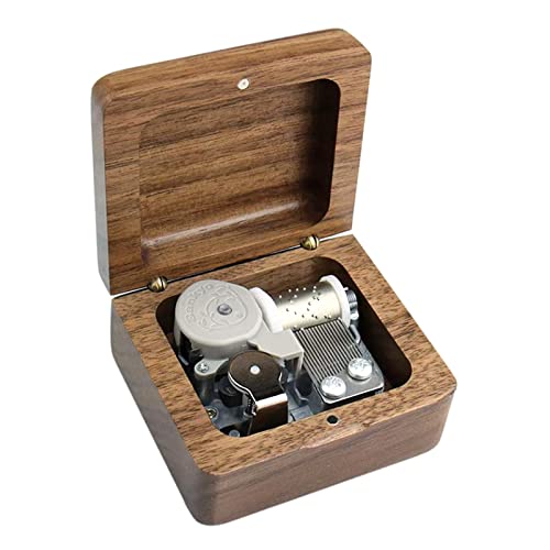 Sinzyo Vintage Wood Carved Mechanism Musical Box Wind Up Music Box Gift for Christmas Merry Go Round of Life Music Box(Walnut Wooden Box)