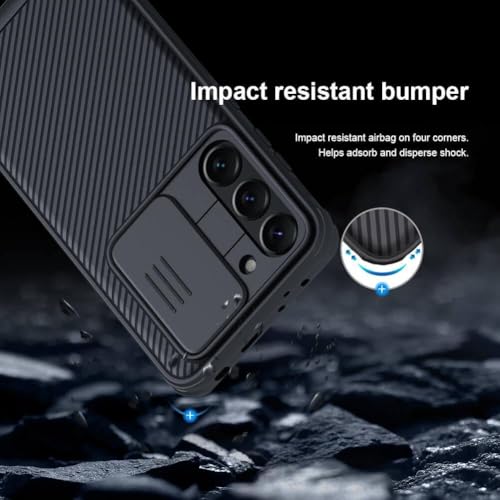 Image of Nilkin Classic Series Compatible for Samsung S23 Plus Case with Camera Cover, [Camera Lens Protector] [Scratch-Resistant] [360 Full Protection] Shockproof Slim Phone Case (Black, S23 Plus)