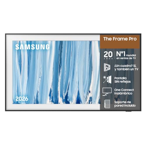 Samsung TV 55 Pulgadas The Frame Pro LS03HW 4K Televisor Cuadro con diseño Elegante sin Cables, galería de Arte y Pantalla antirreflejos Glare Free