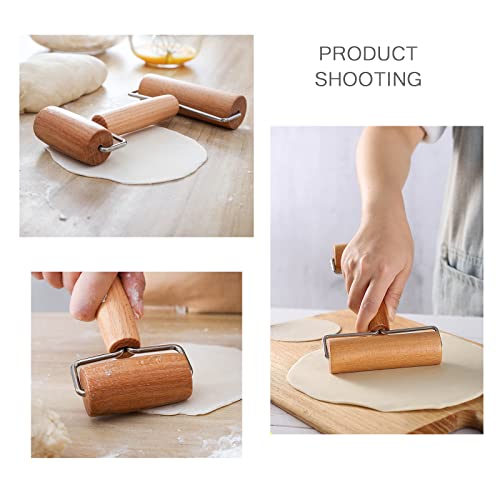 Beech Wooden Rolling Pin - Double Ended Roller, Rolling Pins For Baking, Non-Stick Dough Bread Cookies, Pizza, Pastries, Baker, Baking Cooking Tools #TOP2