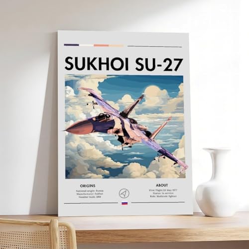 Su-27 impression sur toile idée cadeau originale pour pilote - 7
