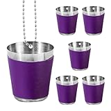 Schnapsgläser mit Perlenkette - Weinglas-Anhänger ohne Stiel - Tragbare Edelstahl Weingläser 6er Set für Junggesellenabschied, Irisches Festival