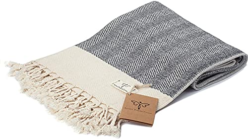 Smyrna Herringbone Series Turkish Table Runner | 100% Cotton, 15 X 72 Inches | Vintage Farmhouse Style Table Runners For Home Dining Table Decor And Bohemian Wedding Decorations (Gray, 15X72) #TOP4