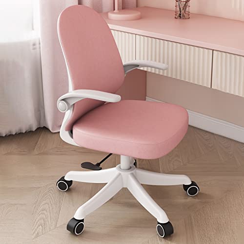 GIZNXBA Schreibtischstuhl Für Kinder Pink, Kinderdrehstuhl Mädchen, Kinder Und Jugenddrehstuhl, Ergonomischer Kinderarbeitsstuhl, Höhenverstellbar, Um 90 ° Gedrehte Armlehne (Color : /Pink) Cover